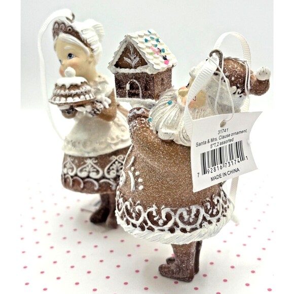The Holiday Aisle Baking Santa & Mrs Clause Gingerbread Christmas Ornament Set - Picture 4 of 16